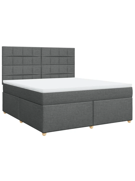 Box spring postel s matrací tmavě šedá 180x200 cm textil