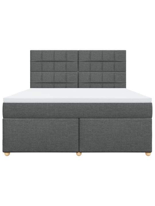 Box spring postel s matrací tmavě šedá 180x200 cm textil