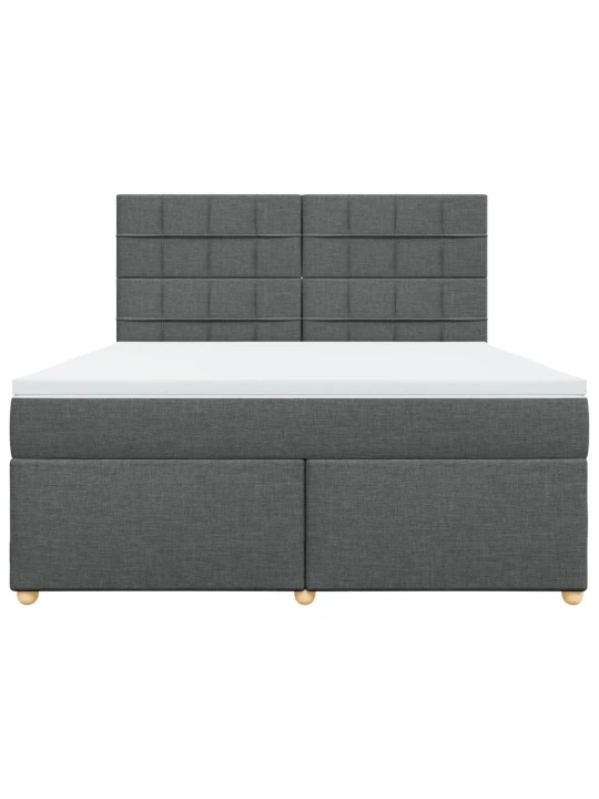 Box spring postel s matrací tmavě šedá 180x200 cm textil
