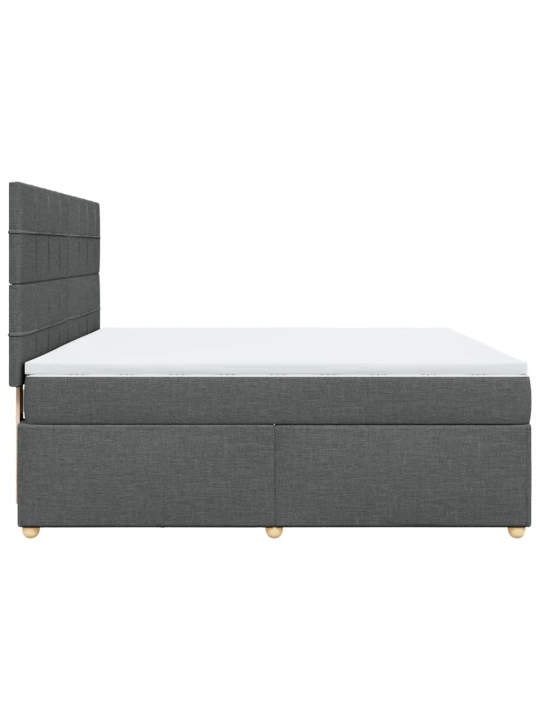 Box spring postel s matrací tmavě šedá 180x200 cm textil