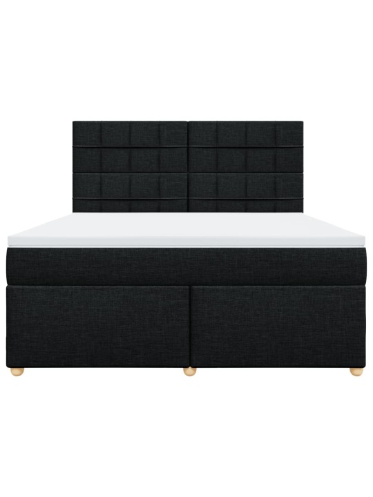 Box spring postel s matrací černá 180x200 cm textil
