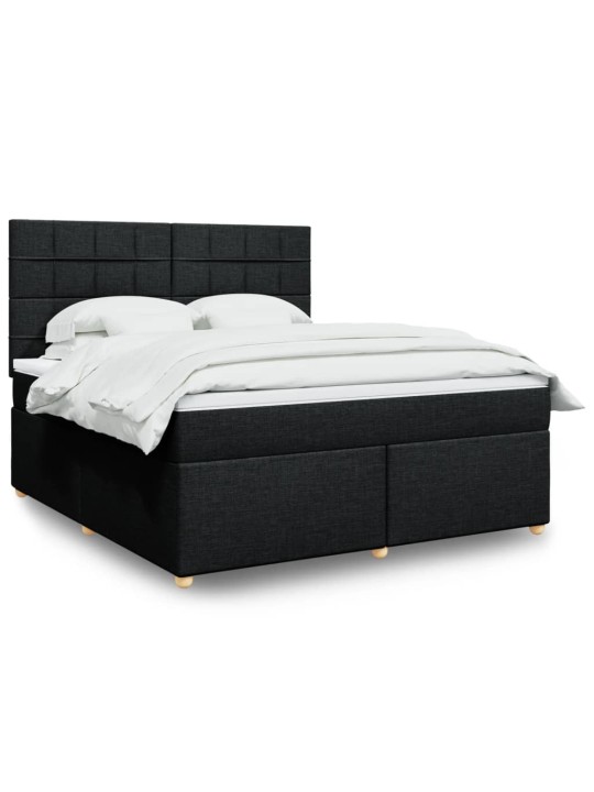 Box spring postel s matrací černá 180x200 cm textil
