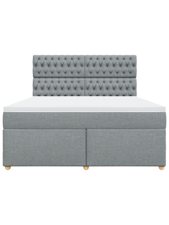 Box spring postel s matrací světle šedá 180 x 200 cm textil