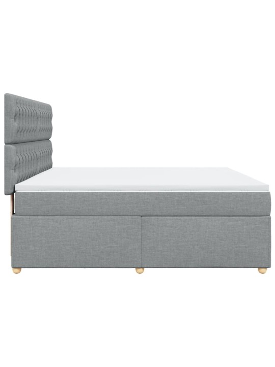Box spring postel s matrací světle šedá 180 x 200 cm textil
