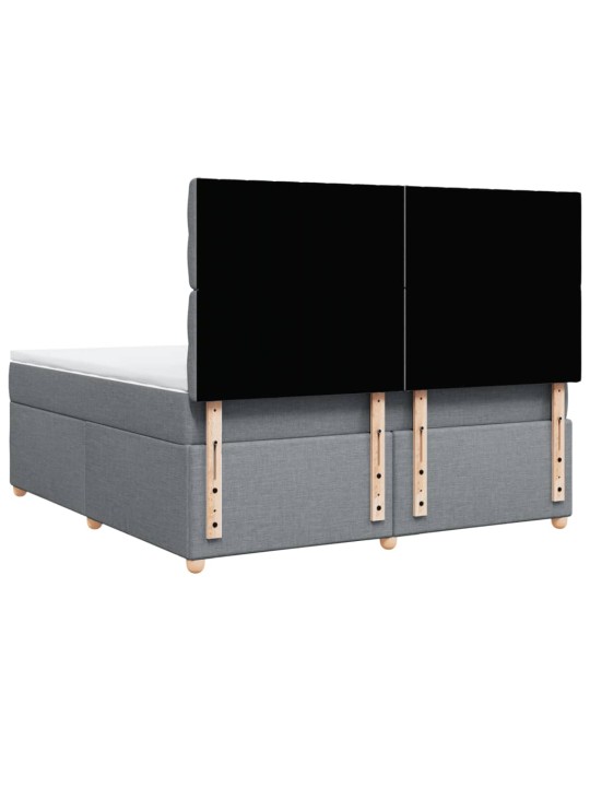 Box spring postel s matrací světle šedá 180 x 200 cm textil