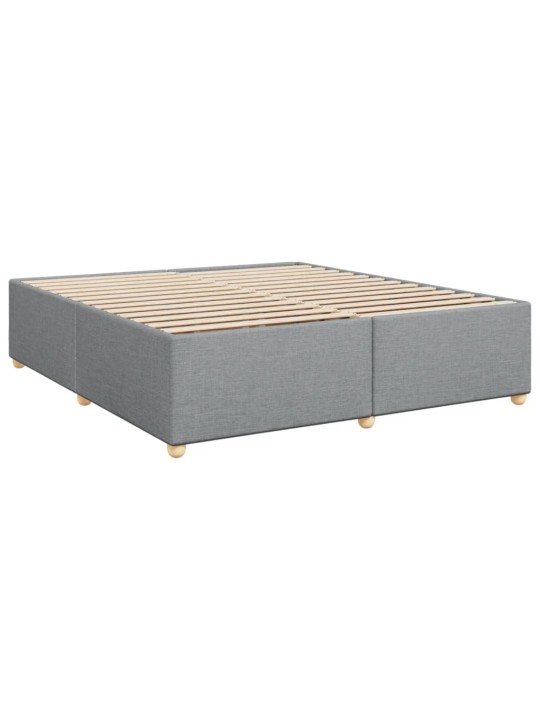 Box spring postel s matrací světle šedá 180 x 200 cm textil