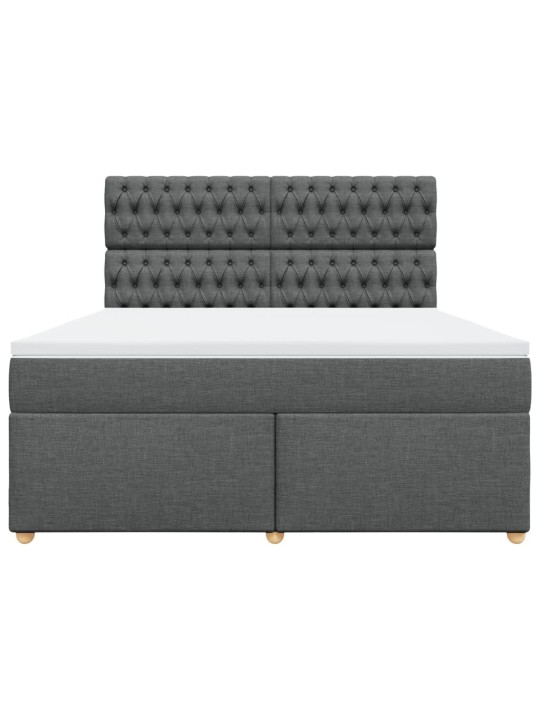 Box spring postel s matrací tmavě šedá 180x200 cm textil