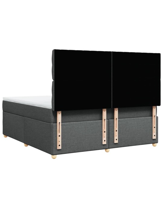 Box spring postel s matrací tmavě šedá 180x200 cm textil