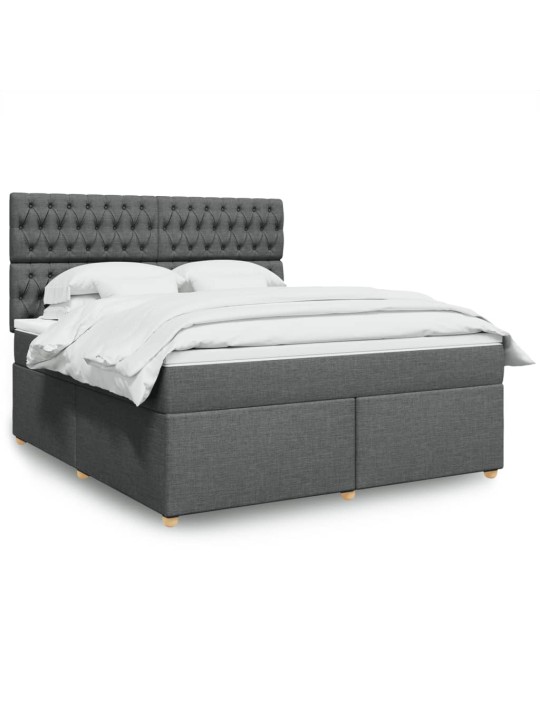 Box spring postel s matrací tmavě šedá 180x200 cm textil