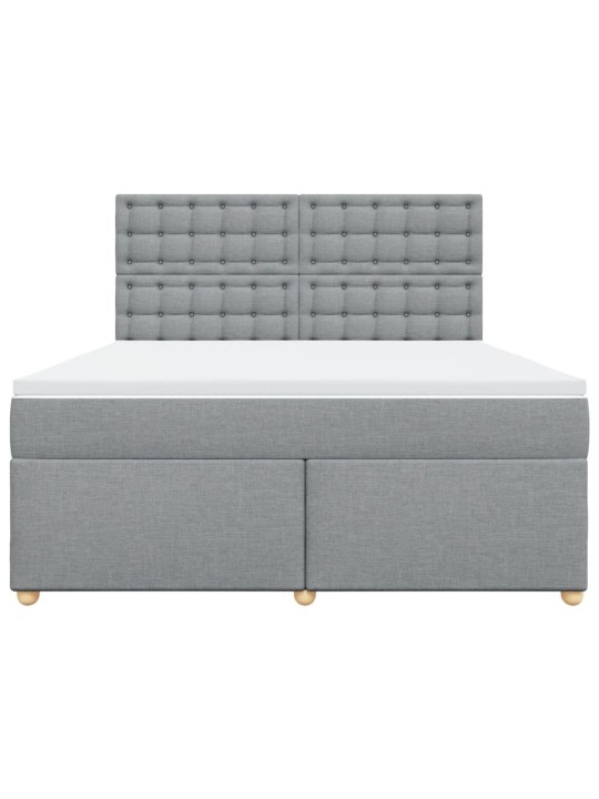 Box spring postel s matrací světle šedá 180 x 200 cm textil