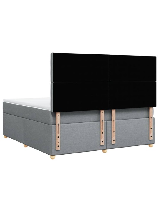 Box spring postel s matrací světle šedá 180 x 200 cm textil
