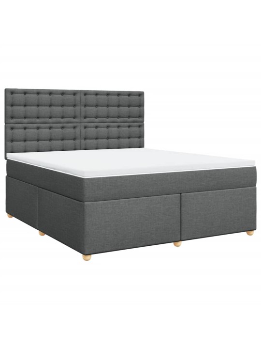 Box spring postel s matrací tmavě šedá 180x200 cm textil