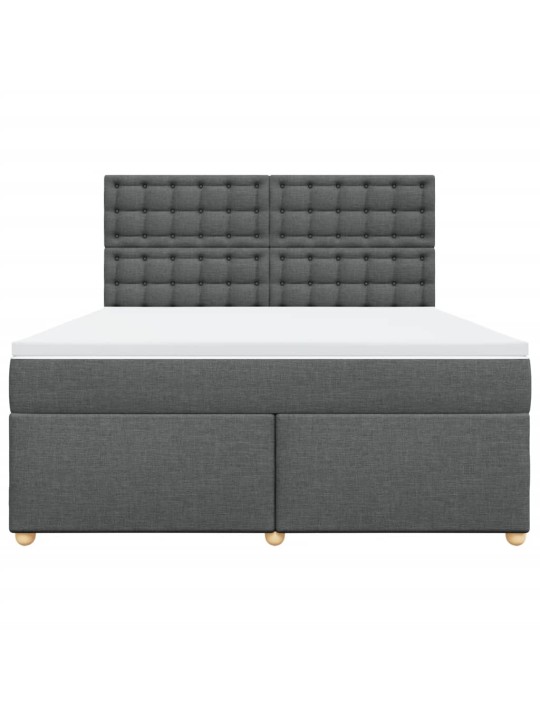 Box spring postel s matrací tmavě šedá 180x200 cm textil
