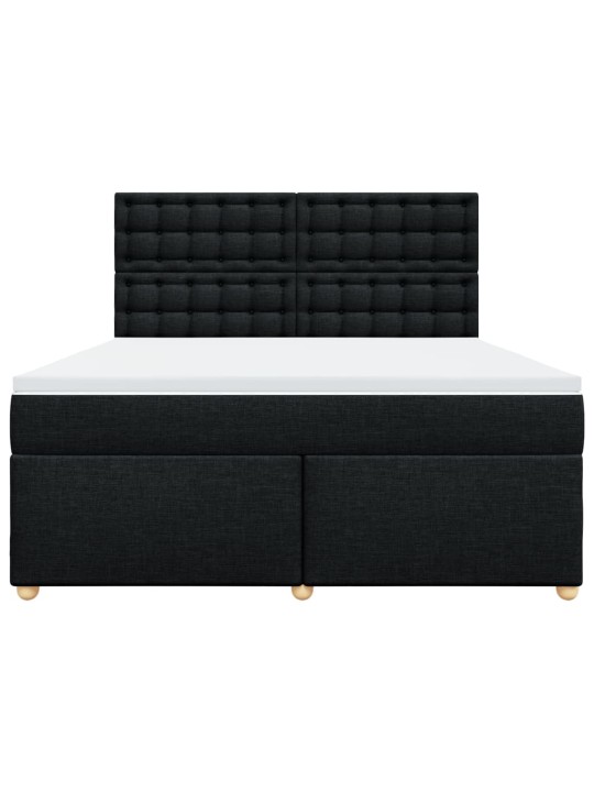 Box spring postel s matrací černá 180x200 cm textil