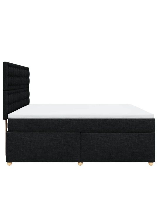 Box spring postel s matrací černá 180x200 cm textil
