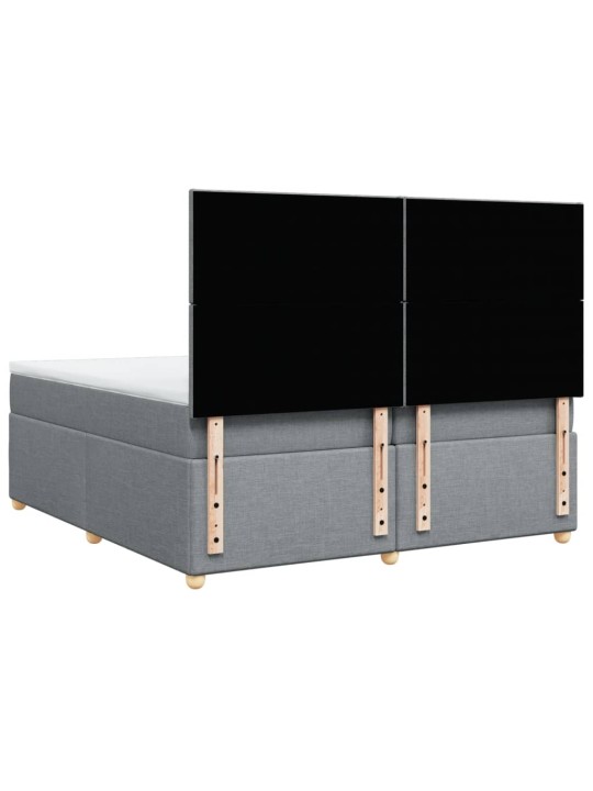 Box spring postel s matrací světle šedá 200 x 200 cm textil