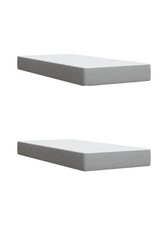 Box spring postel s matrací světle šedá 200 x 200 cm textil