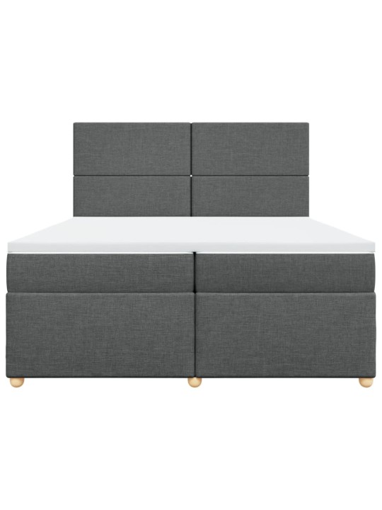 Box spring postel s matrací tmavě šedá 200x200 cm textil