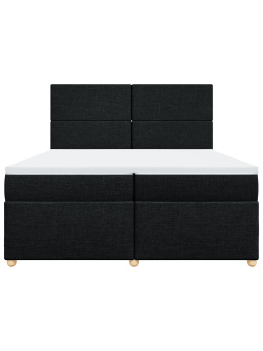 Box spring postel s matrací černá 200x200 cm textil