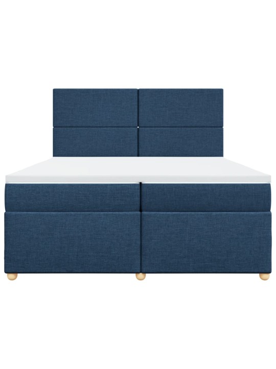 Box spring postel s matrací modrá 200x200 cm textil