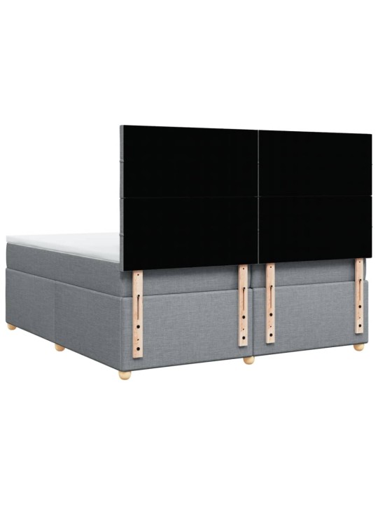 Box spring postel s matrací světle šedá 200 x 200 cm textil