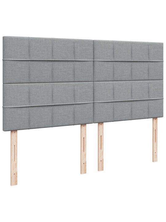 Box spring postel s matrací světle šedá 200 x 200 cm textil