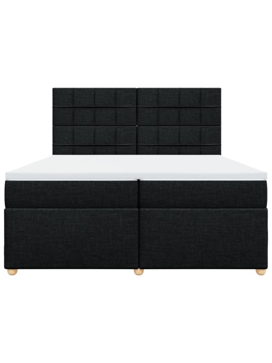 Box spring postel s matrací černá 200x200 cm textil