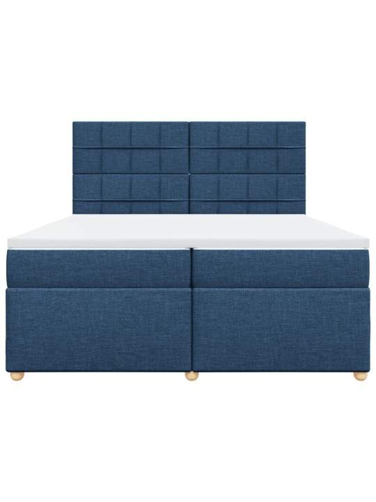 Box spring postel s matrací modrá 200x200 cm textil