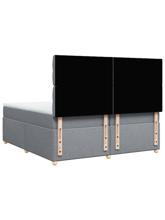 Box spring postel s matrací světle šedá 200 x 200 cm textil