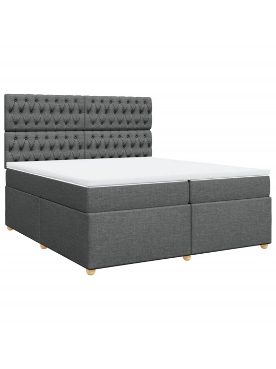 Box spring postel s matrací tmavě šedá 200x200 cm textil