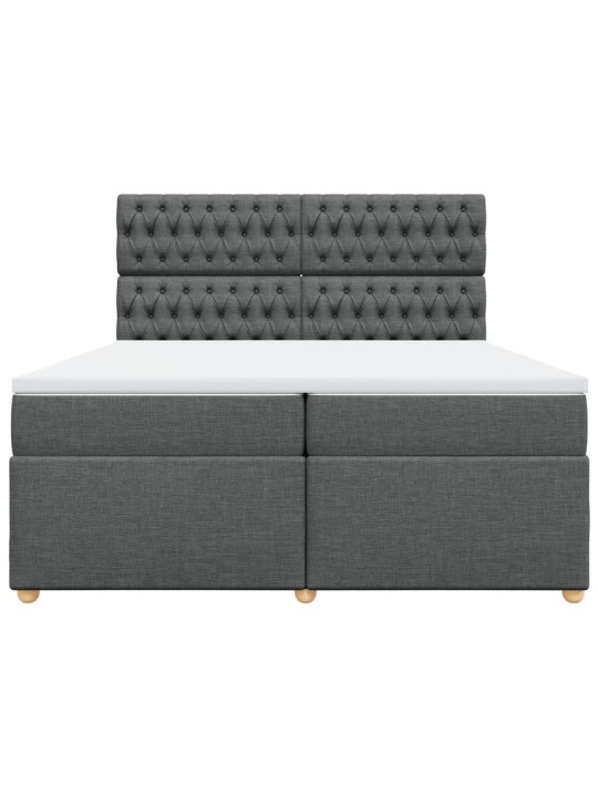Box spring postel s matrací tmavě šedá 200x200 cm textil