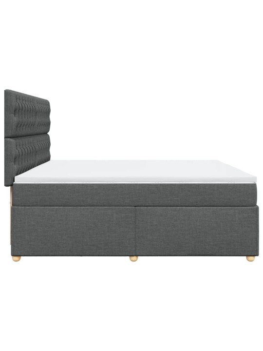 Box spring postel s matrací tmavě šedá 200x200 cm textil