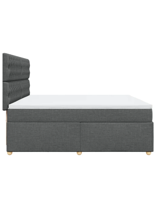 Box spring postel s matrací tmavě šedá 200x200 cm textil