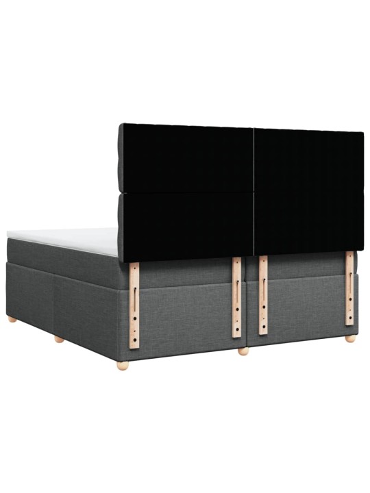 Box spring postel s matrací tmavě šedá 200x200 cm textil