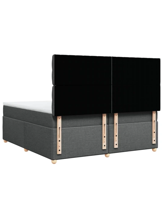 Box spring postel s matrací tmavě šedá 200x200 cm textil