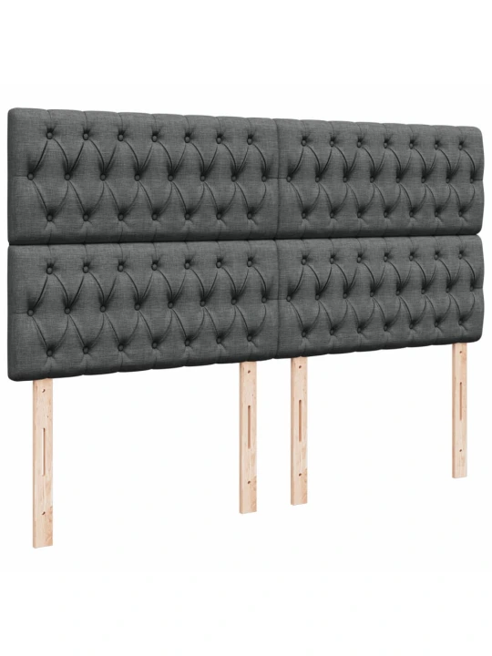 Box spring postel s matrací tmavě šedá 200x200 cm textil