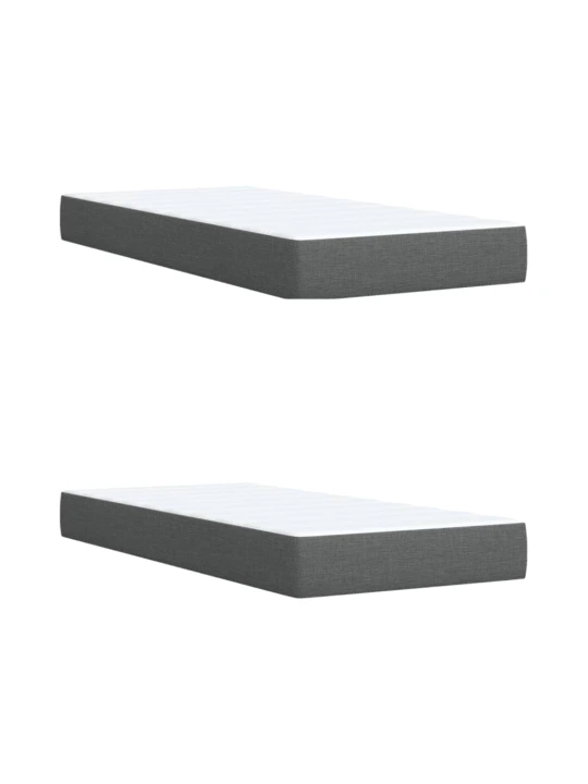 Box spring postel s matrací tmavě šedá 200x200 cm textil