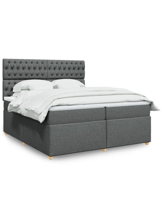 Box spring postel s matrací tmavě šedá 200x200 cm textil