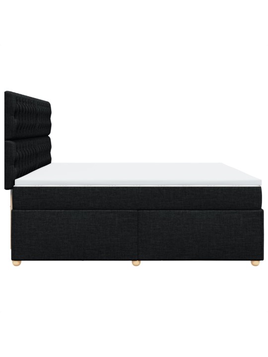 Box spring postel s matrací černá 200x200 cm textil