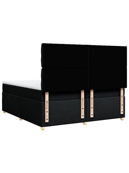 Box spring postel s matrací černá 200x200 cm textil