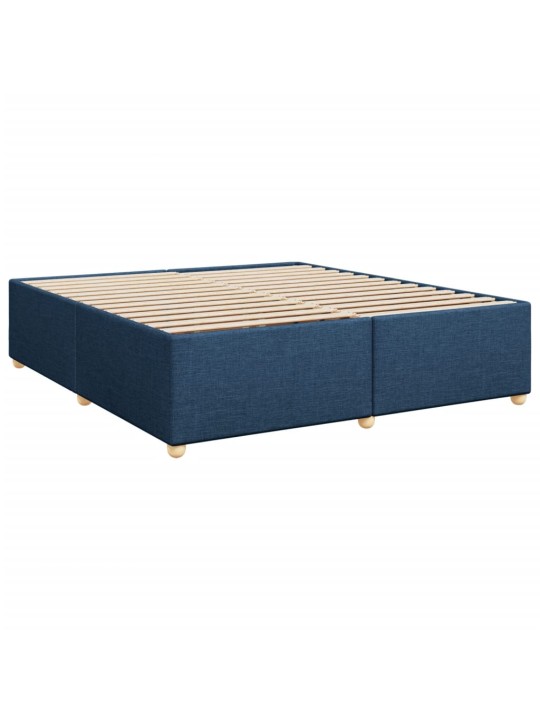 Box spring postel s matrací modrá 200x200 cm textil
