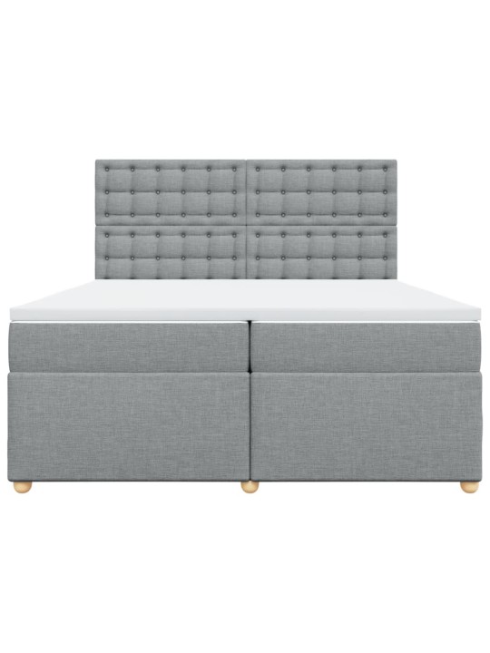 Box spring postel s matrací světle šedá 200 x 200 cm textil