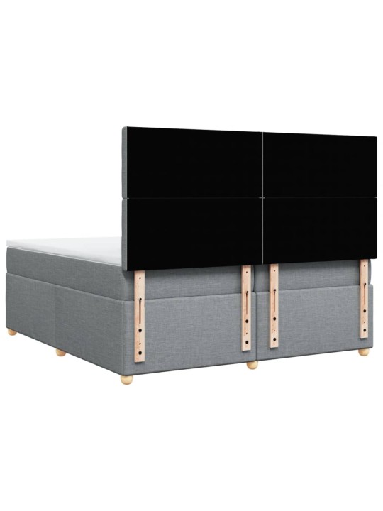 Box spring postel s matrací světle šedá 200 x 200 cm textil