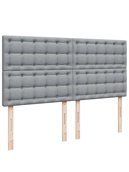 Box spring postel s matrací světle šedá 200 x 200 cm textil