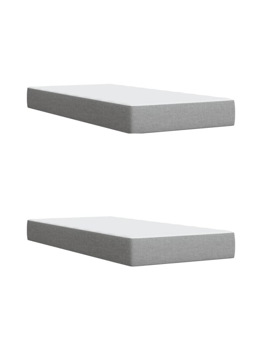 Box spring postel s matrací světle šedá 200 x 200 cm textil