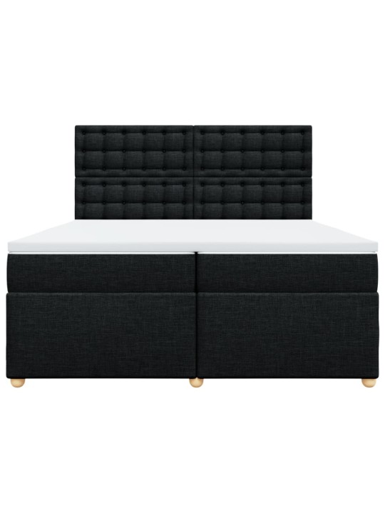 Box spring postel s matrací černá 200x200 cm textil