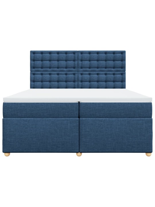 Box spring postel s matrací modrá 200x200 cm textil
