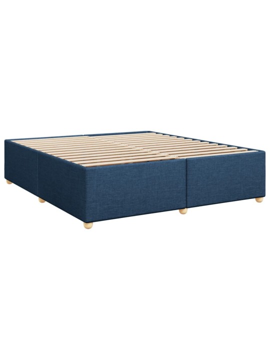Box spring postel s matrací modrá 200x200 cm textil