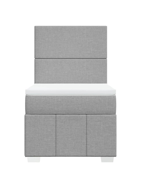 Box spring postel s matrací světle šedá 80 x 200 cm textil