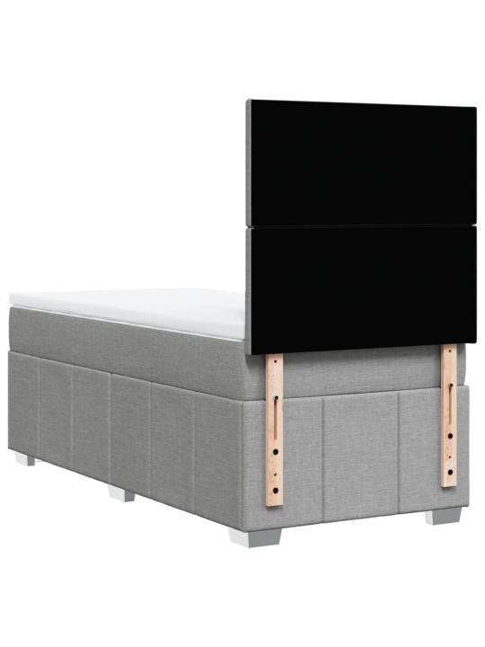 Box spring postel s matrací světle šedá 80 x 200 cm textil